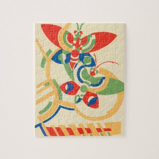  Art Deco Jazz Pochoir Garden Butterflies Legpuzzel (Verticaal)