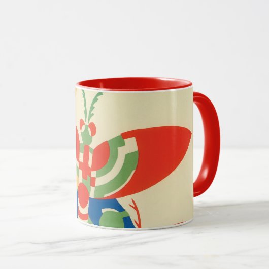 Art Deco Jazz Pochoir Garden Butterflies Mok (Voorkant rechts)