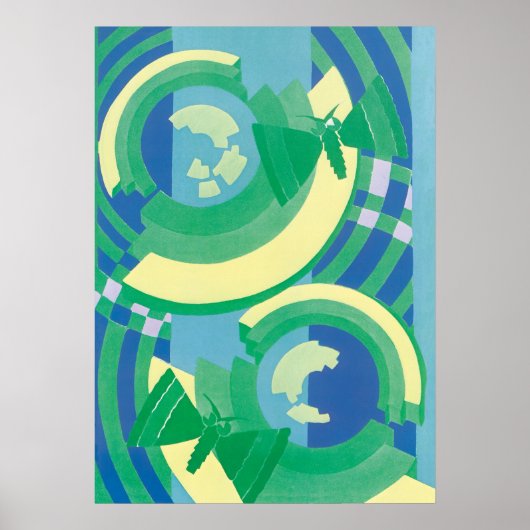 Art Deco Jazz Pochoir Garden Butterflies Poster (Voorkant)