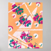  Art Deco Jazz Pochoir Garden Butterflies Poster (Voorkant)