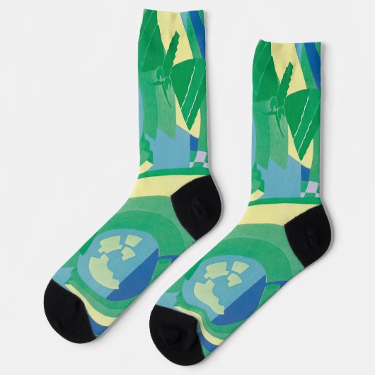  Art Deco Jazz Pochoir Garden Butterflies Sokken (Links)