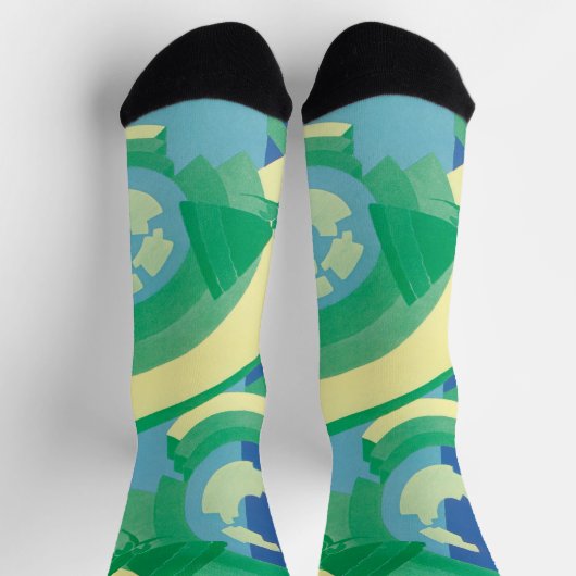  Art Deco Jazz Pochoir Garden Butterflies Sokken (Top)