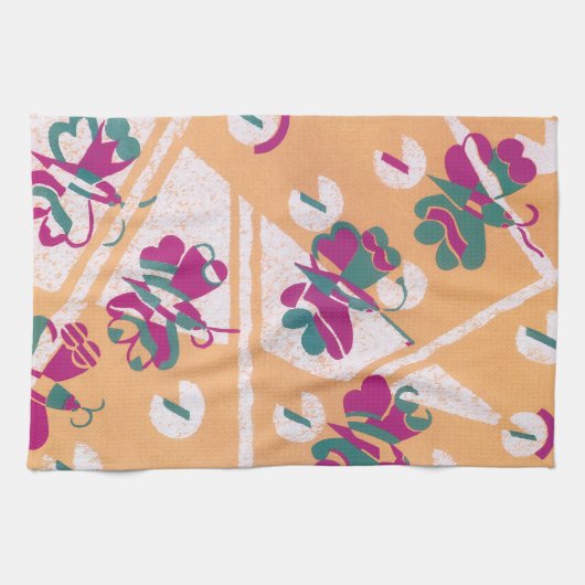  Art Deco Jazz Pochoir Garden Butterflies Theedoek (Horizontaal)