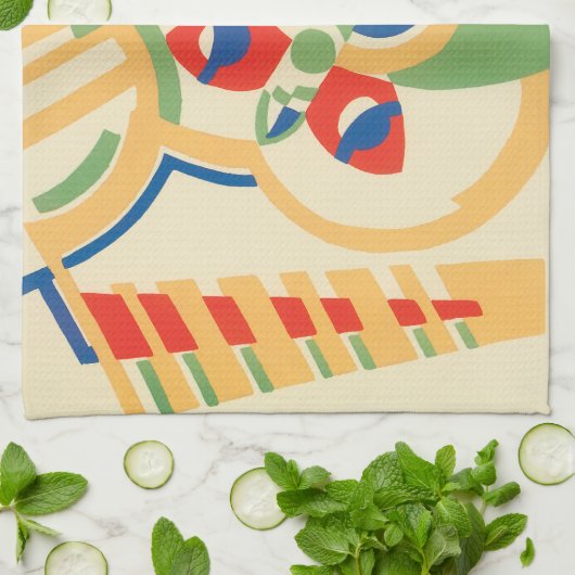 Art Deco Jazz Pochoir Garden Butterflies Theedoek (Gevouwen)