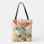 Art Deco Jazz Pochoir Garden Butterflies Tote Bag (Achterkant)