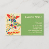  Art Deco Jazz Pochoir Garden Butterflies Visitekaartje (Voorkant)