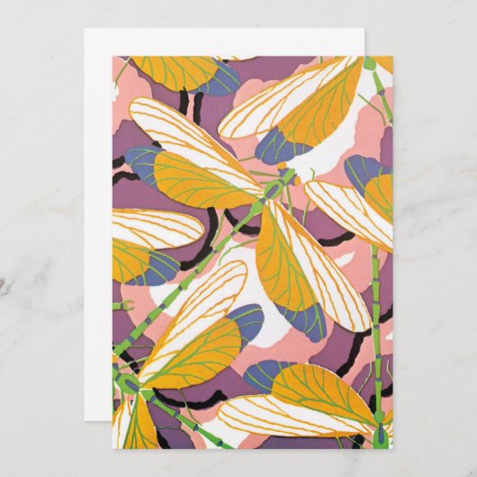 Art Deco Jazz Pochoir Garden Dragonflies (Voorkant / Achterkant)