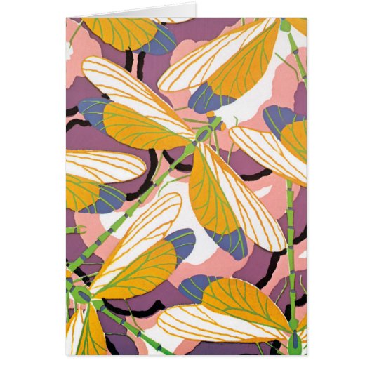  Art Deco Jazz Pochoir Garden Dragonflies (Voorkant)