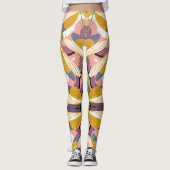 Art Deco Jazz Pochoir Garden Dragonflies Leggings (Voorkant)