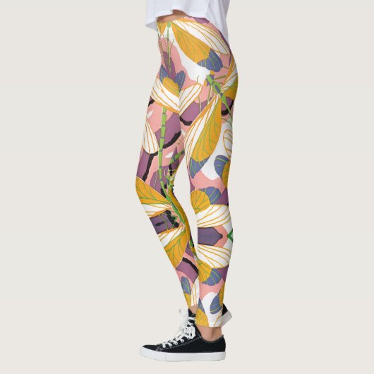 Art Deco Jazz Pochoir Garden Dragonflies Leggings (Links)