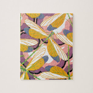  Art Deco Jazz Pochoir Garden Dragonflies Legpuzzel