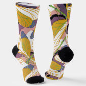  Art Deco Jazz Pochoir Garden Dragonflies Sokken (Gebogen)