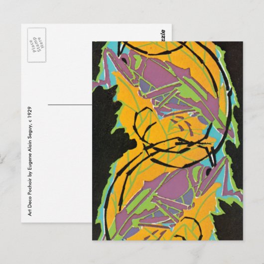  Art Deco Jazz Pochoir Garden Grasshoppers Briefkaart (Voorkant / Achterkant)