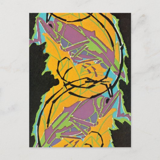 Art Deco Jazz Pochoir Garden Grasshoppers Briefkaart (Voorkant)