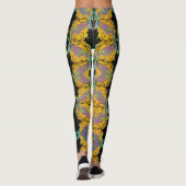  Art Deco Jazz Pochoir Garden Grasshoppers Leggings (Achterkant)