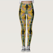  Art Deco Jazz Pochoir Garden Grasshoppers Leggings (Voorkant)