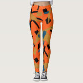 Art Deco Jazz Pochoir Golden Animal Leggings (Voorkant)