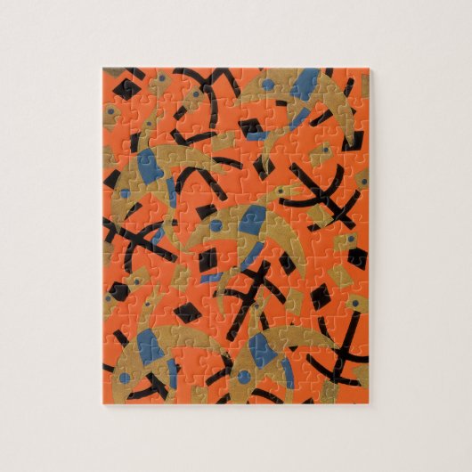  Art Deco Jazz Pochoir Golden Animal Legpuzzel (Verticaal)