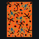 Art Deco Jazz Pochoir Golden Animal Poster<br><div class="desc">illustratiekunst deco jazz pochoir patroon door Serge Gladky from Fleurs,  editions "Synth" Paris,  1929. Pochoir is een stencil techniek die gebruikelijk is bij surrealisme schilderijen. Een modern ontwerp voor natuur met gouden vogels met blauwe details op een heldere oranje en zwarte geometrische achtergrond.</div>