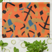 Art Deco Jazz Pochoir Golden Animal Theedoek (Gevouwen)