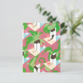 Art Deco Jazz Pochoir Palm Trees en Birds Briefkaart (Staand voorkant)