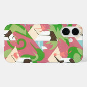  Art Deco Jazz Pochoir Palm Trees en Birds Case-Mate iPhone Case (Achterkant (horizontaal))