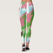  Art Deco Jazz Pochoir Palm Trees en Birds Leggings (Achterkant)