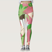  Art Deco Jazz Pochoir Palm Trees en Birds Leggings (Voorkant)