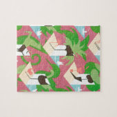  Art Deco Jazz Pochoir Palm Trees en Birds Legpuzzel (Horizontaal)