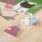  Art Deco Jazz Pochoir Palm Trees en Birds Legpuzzel (Zijkant)