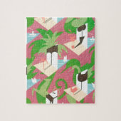  Art Deco Jazz Pochoir Palm Trees en Birds Legpuzzel (Verticaal)