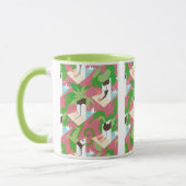 Art Deco Jazz Pochoir Palm Trees en Birds Mok (Links)