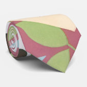 Art Deco Jazz Pochoir Palm Trees en Birds Stropdas (Opgerold)