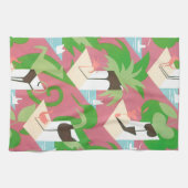  Art Deco Jazz Pochoir Palm Trees en Birds Theedoek (Horizontaal)
