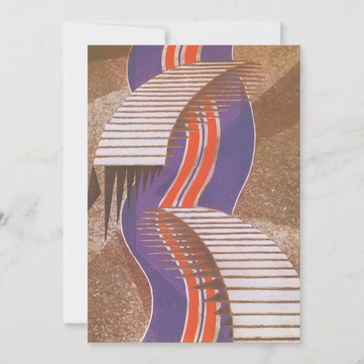  Art Deco Jazz Pochoir Stair Stap Patroon (Voorkant)