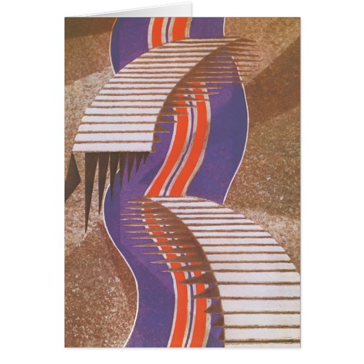 Art Deco Jazz Pochoir Stair Stap Patroon (Voorkant)