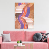 Art Deco Jazz Pochoir Stair Stap Patroon Canvas Afdruk (Insitu (Woonkamer))