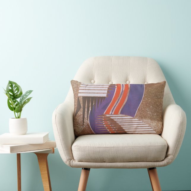  Art Deco Jazz Pochoir Stair Stap Patroon Kussen (Stoel)