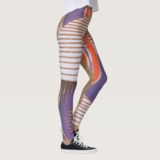  Art Deco Jazz Pochoir Stair Stap Patroon Leggings (Rechts)