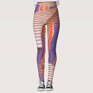  Art Deco Jazz Pochoir Stair Stap Patroon Leggings