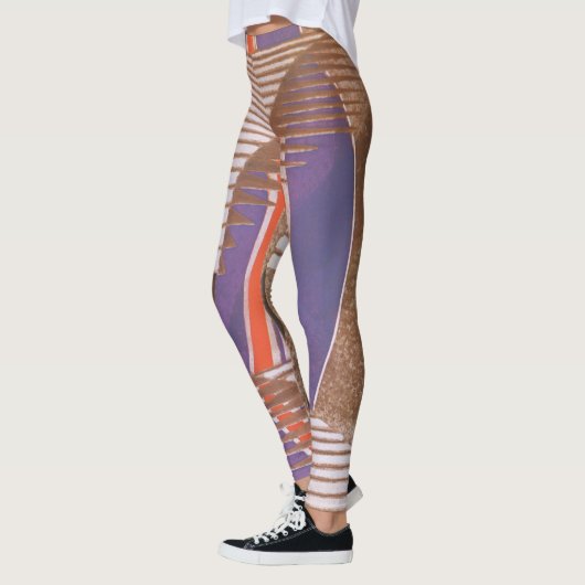  Art Deco Jazz Pochoir Stair Stap Patroon Leggings (Links)