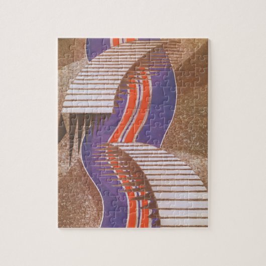 Art Deco Jazz Pochoir Stair Stap Patroon Legpuzzel (Verticaal)