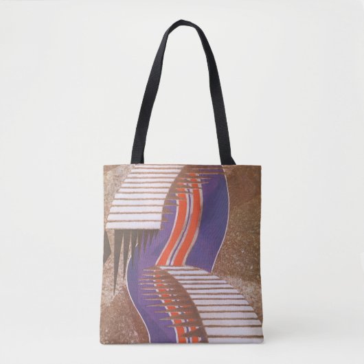  Art Deco Jazz Pochoir Stair Stap Patroon Tote Bag (Voorkant)