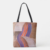  Art Deco Jazz Pochoir Stair Stap Patroon Tote Bag (Achterkant)