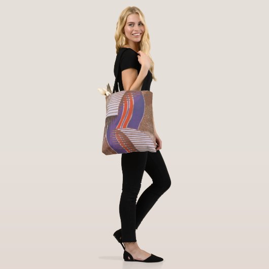  Art Deco Jazz Pochoir Stair Stap Patroon Tote Bag (Op model)