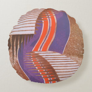 Art Deco Jazz Pochoir Trap Lopen Patroon Rond Kussen