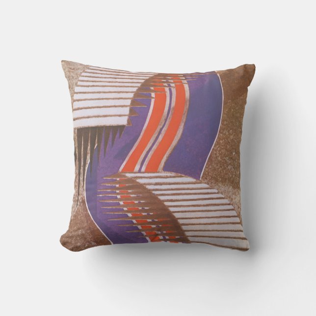 Art Deco Jazz Pochoir Trap Patroon Kussen (Voorkant)