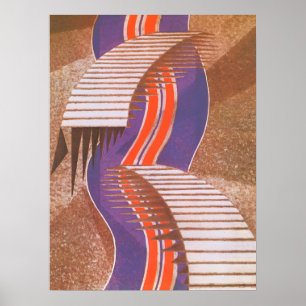 Art Deco Jazz Pochoir Trap Patroon Poster