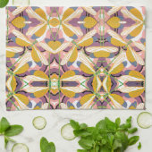 Art Deco Jazz Pochoir Tuin Libellen Oudheid Theedoek (Gevouwen)