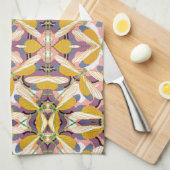 Art Deco Jazz Pochoir Tuin Libellen Oudheid Theedoek (Quarter Fold)